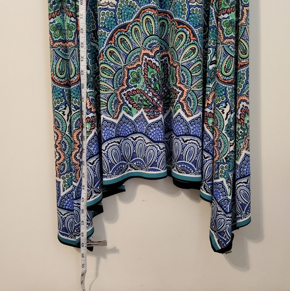 Roz & Ali Multi Colored Boho Print Sleeveless Asymmetrical Fit & Flare Sz 12 - Picture 3 of 7